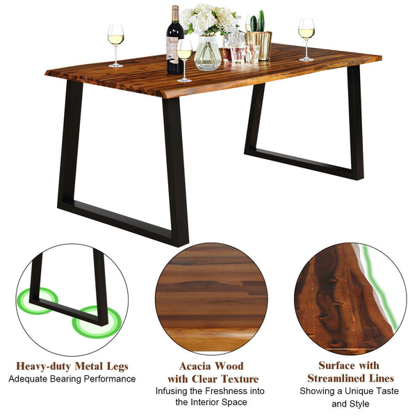 Rectangular acacia wood dining table 