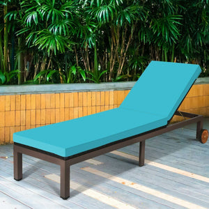Patio lounge chair, rattan lounge chair, reclining lounge chair - turquoise