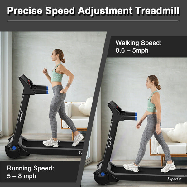 Tapis roulant électrique pliant 3HP en cours d'exécution - Violet