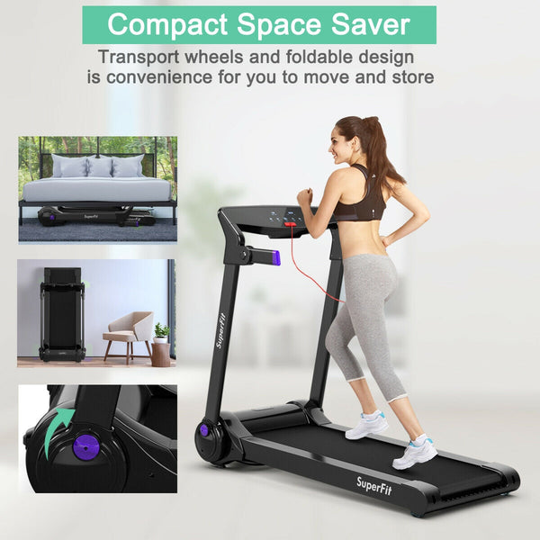 Tapis roulant électrique pliant 3HP en cours d'exécution