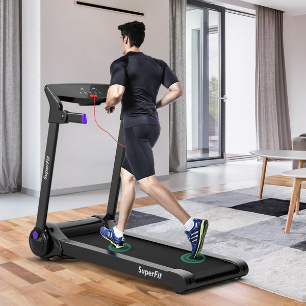 Tapis roulant électrique pliant 3HP en cours d'exécution
