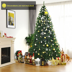 Premium quality 9-foot hinged artificial PVC Christmas tree with sturdy metal stand