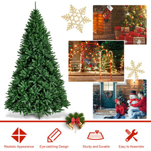 Premium quality 9-foot hinged artificial PVC Christmas tree with sturdy metal stand