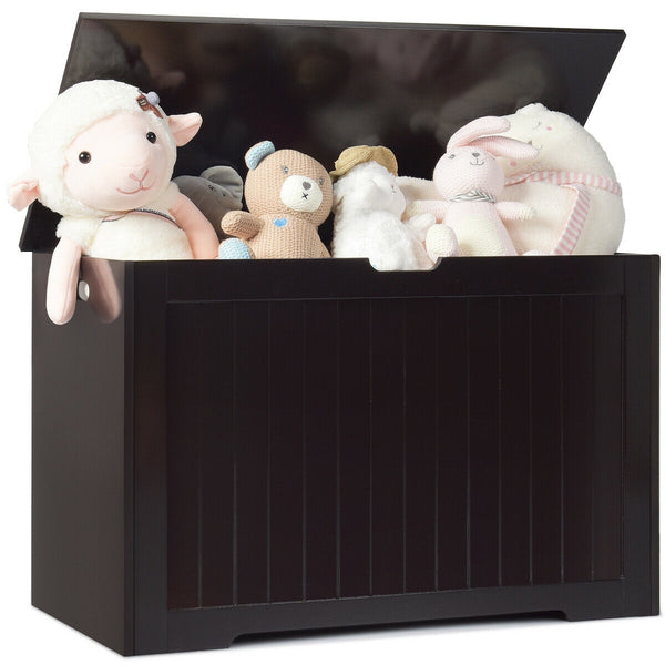 Boîte à jouets Organisateur de jouets en bois avec couvercle rabattable