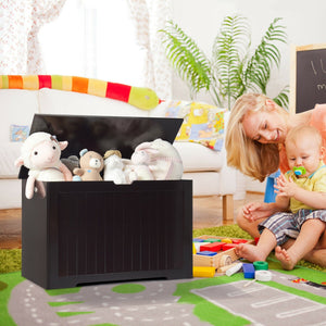 Boîte à jouets Organisateur de jouets en bois avec couvercle rabattable
