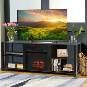 2-tier TV storage console with adjustable shelves