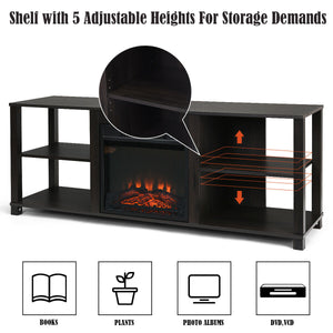 2-tier TV storage console with adjustable shelves