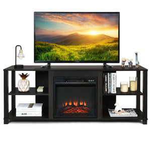 2-tier TV storage console with adjustable shelves