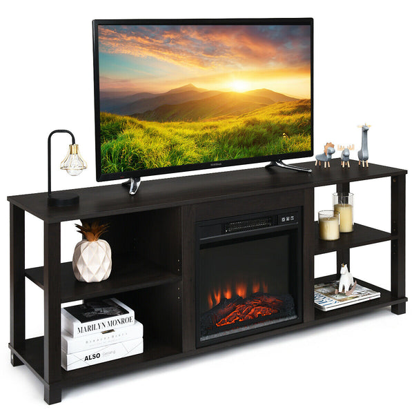 2-tier TV storage console with adjustable shelves