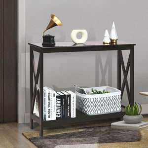 Meuble console X-Design Console à 2 niveaux - Brun foncé
