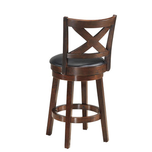 Tabouret de bar pivotant à hauteur de comptoir rembourré en X avec siège rembourré en PVC-24"