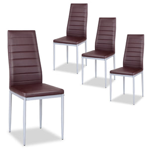 4 elegant design PVC leather dining chairs - cafe