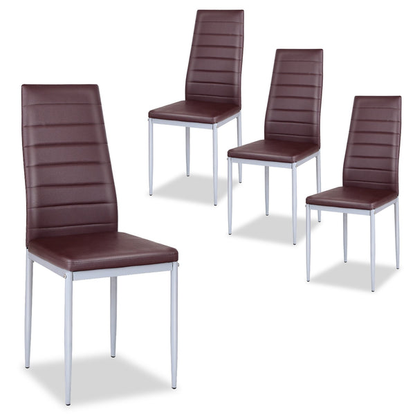 4 elegant design PVC leather dining chairs - cafe