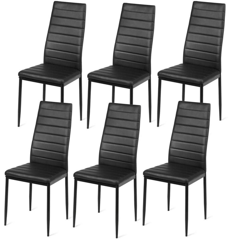 Set of 6 high-back dining chairs