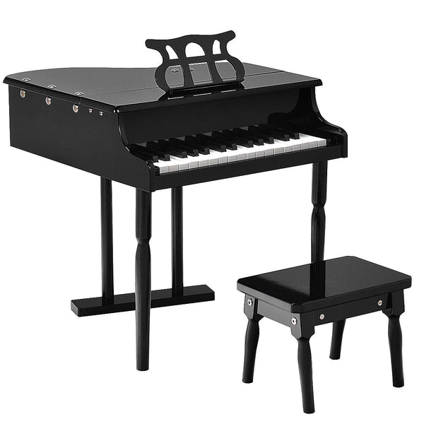 30-Key Musical Instrument Mini Grand Piano with Bench - Black