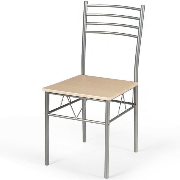 5-piece dining set with glass table and 4 chairs