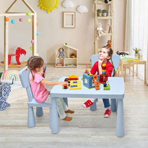 3-Piece Kids' Multi-Activity Table and Chair Set for Toddlers Blue