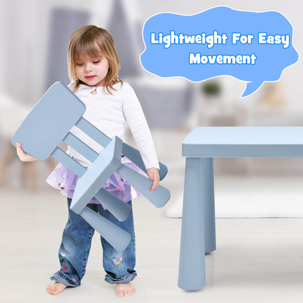 3-Piece Kids' Multi-Activity Table and Chair Set for Toddlers Blue