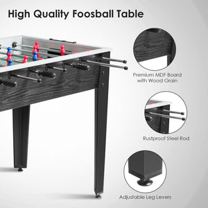 48-inch Competition Size Wooden Foosball Table for Home Use - Black