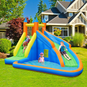 Cavalier gonflable Mighty Bounce House avec toboggan aquatique sans ventilateur