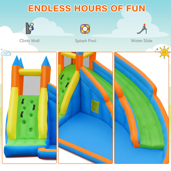 Cavalier gonflable Mighty Bounce House avec toboggan aquatique sans ventilateur
