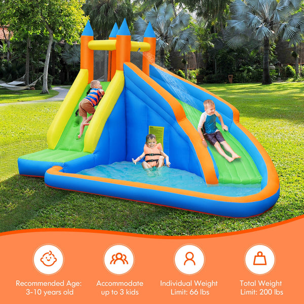 Cavalier gonflable Mighty Bounce House avec toboggan aquatique sans ventilateur