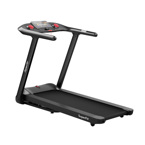 Folding treadmill, 4.75 HP, with pre-set programs and touchscreen control - Black