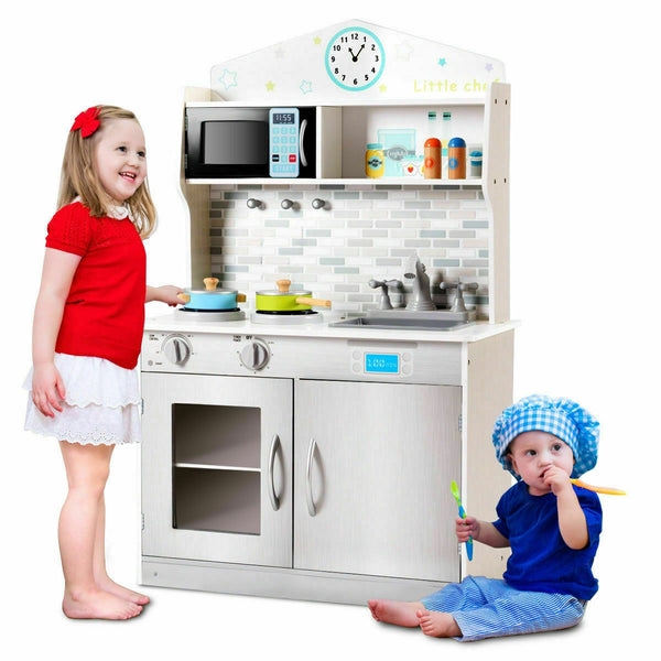 Children's Wooden Kitchen Play Set - Beige