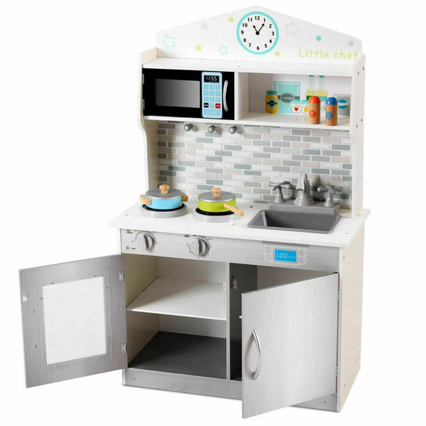 Children's Wooden Kitchen Play Set - Beige