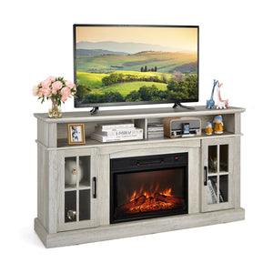 Meuble TV avec cheminée électrique 1400 W - Noir