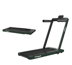 2-in-1 Folding Treadmill with Bluetooth Speaker Remote Control - Green