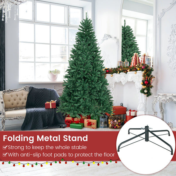 7.5ft Hinged Artificial Christmas Tree with Sturdy Metal Stand