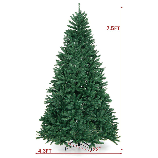 7.5ft Hinged Artificial Christmas Tree with Sturdy Metal Stand