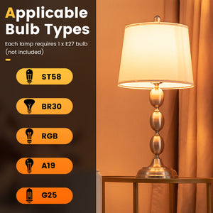 Ensemble de 3 lampes de table et de sol