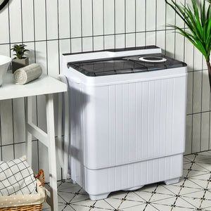 Machine à laver semi-automatique portable de 26 livres avec pompe de vidange intégrée - Bleu