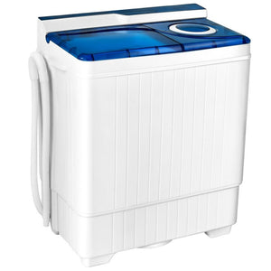 Machine à laver semi-automatique portable de 26 livres avec pompe de vidange intégrée - Bleu