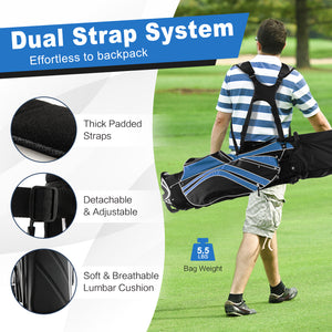 Golf trolley bag with 6 compartments for carrying - Blue