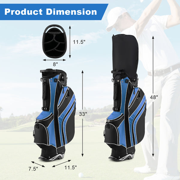 Golf trolley bag with 6 compartments for carrying - Blue