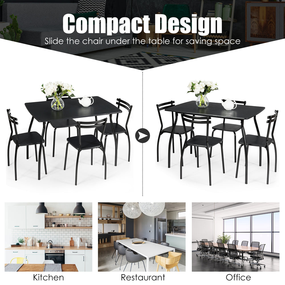 5-piece dining table set with 4 chairs