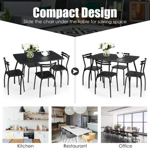 5-piece dining table set with 4 chairs