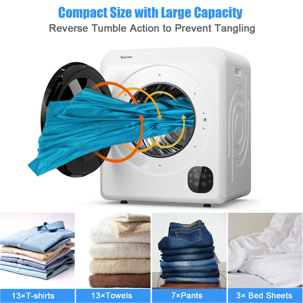 Sécheuse à linge électrique 1700W cuve en acier 13 2 lb/3 22 pi Cu