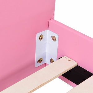 Lit de princesse en bois avec plate-forme rembourrée pour enfants
