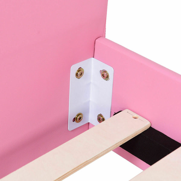 Lit de princesse en bois avec plate-forme rembourrée pour enfants