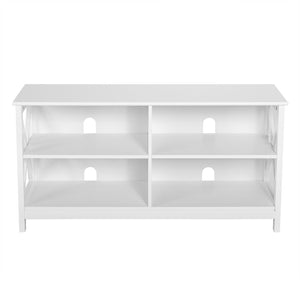 White 47" TV stand with open storage