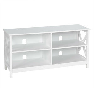 White 47" TV stand with open storage