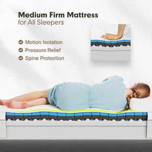 Memory foam mattress 75L x 54W x 8H with jacquard fabric cover - Queen Size