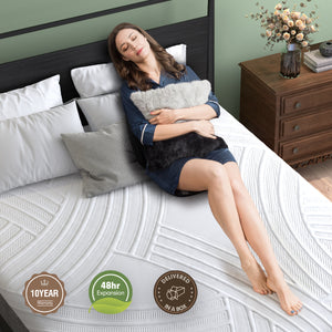 Memory foam mattress 75L x 54W x 8H with jacquard fabric cover - Queen Size