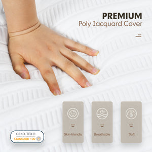 Memory foam mattress 75L x 54W x 8H with jacquard fabric cover - Queen Size