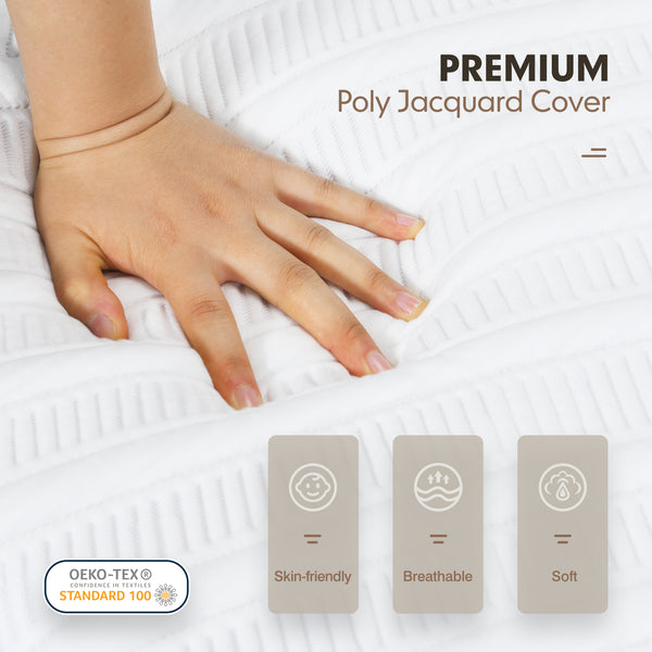Memory foam mattress 75L x 54W x 8H with jacquard fabric cover - Queen Size