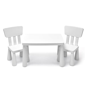 3-Piece Children's Table and Chair Set - White